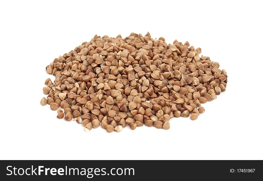 Buckwheat on a white background