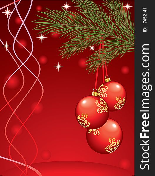 Elegant christmas background with bubbles and balls. Elegant christmas background with bubbles and balls