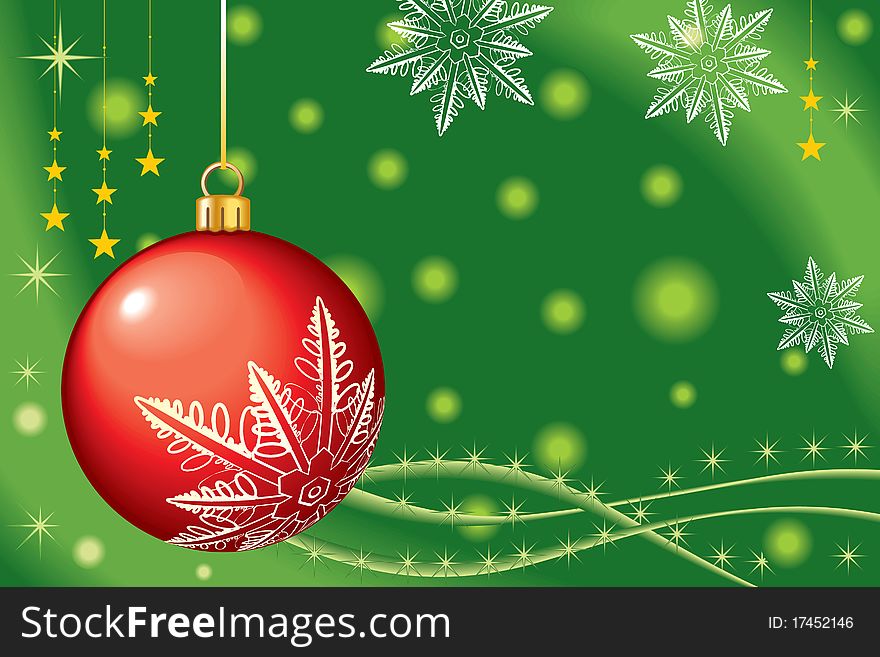 Christmas theme with red ball - background vector. Christmas theme with red ball - background vector
