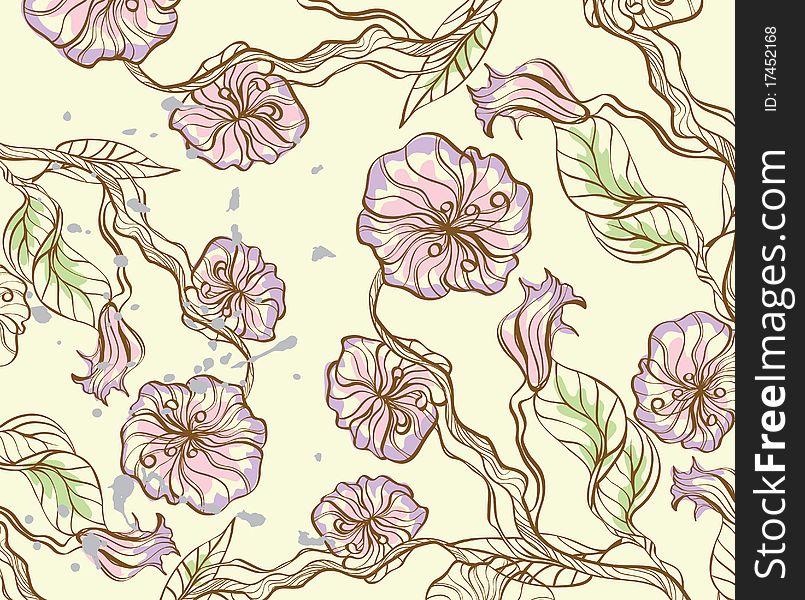 Background With Decorative Flowers