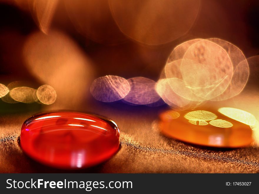 Coloured buttons under the christmas tree