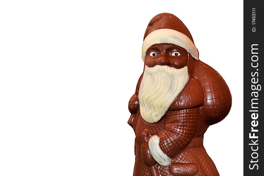 A color photo with an  SANTA (Made of Chocolate) looking at the camera.

Isolated subject with white background. A color photo with an  SANTA (Made of Chocolate) looking at the camera.

Isolated subject with white background