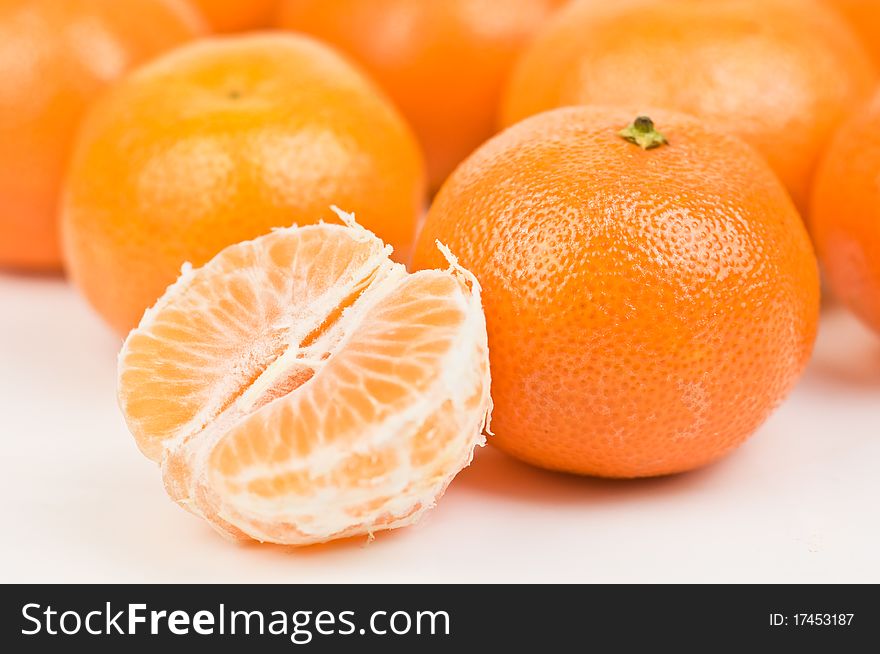 Ripe orange mandarins close up