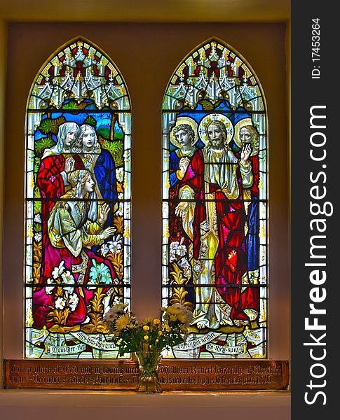 HDR stained glass church window