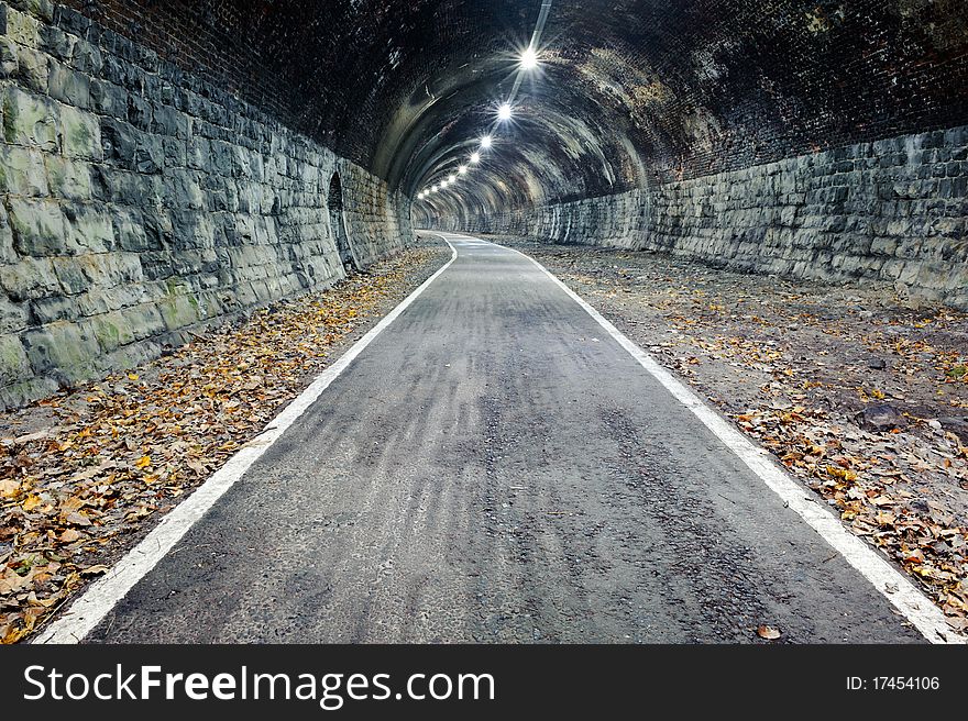 Abandoned train tunnel