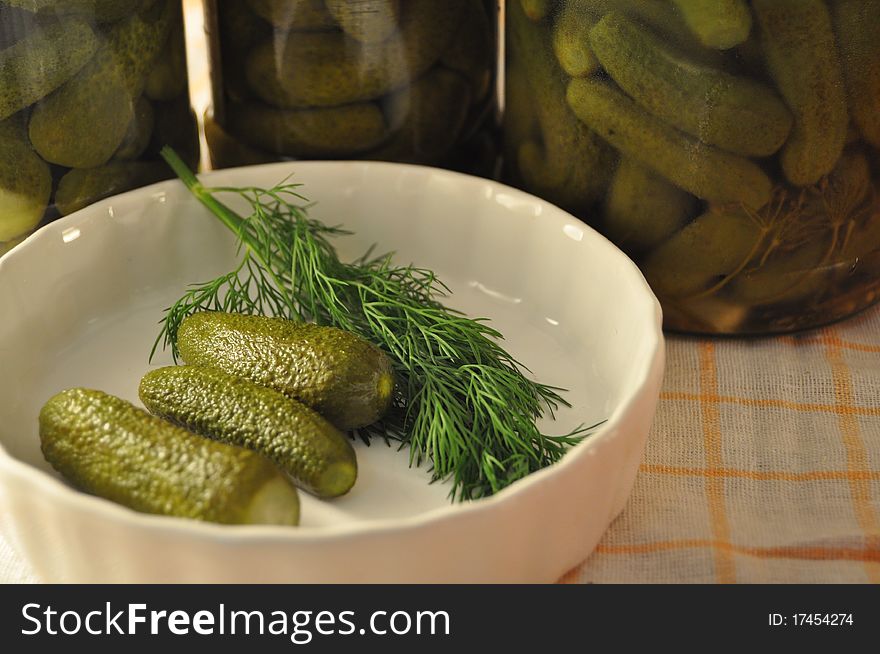Home made preserves pickles jar. Home made preserves pickles jar