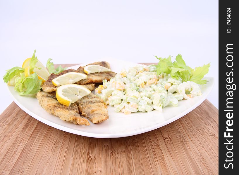 Fried Fish With Side Salad