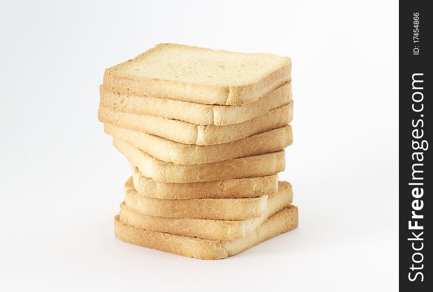 A tower made of toast bread. A tower made of toast bread