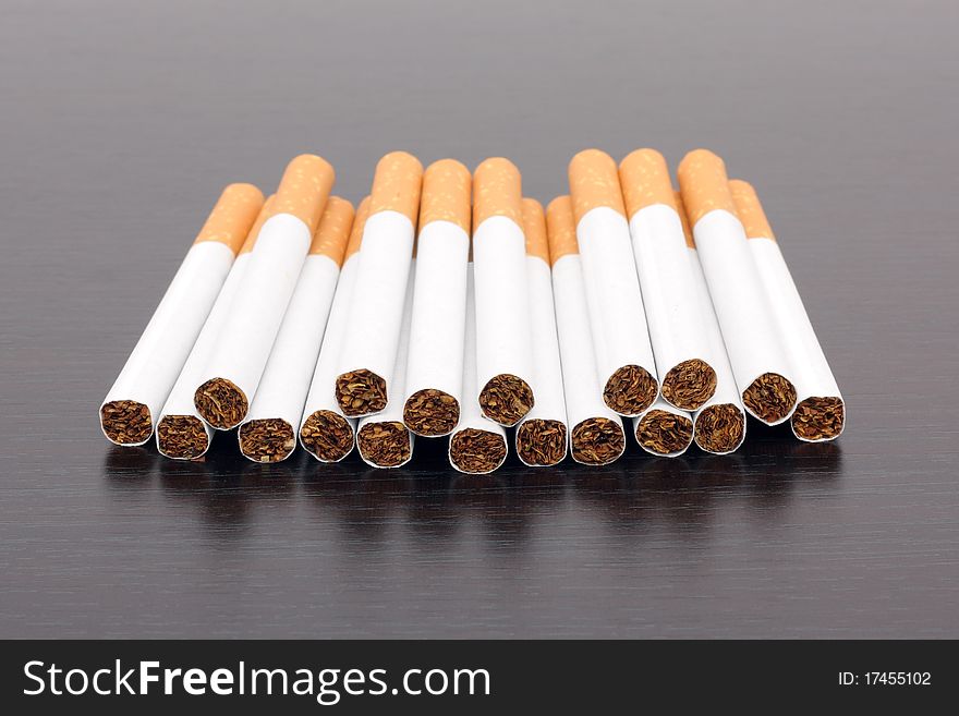 Cigarettes on a dark desk