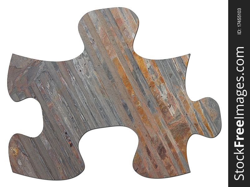 Large jigsaw puzzle piece made of slate. Large jigsaw puzzle piece made of slate.