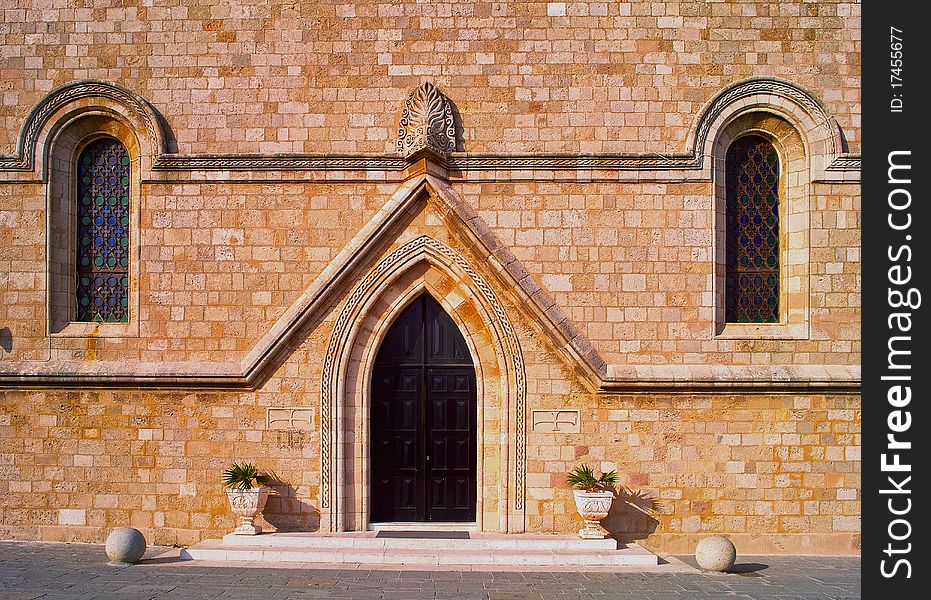 The synchronistically portal of an Church on Rhodes