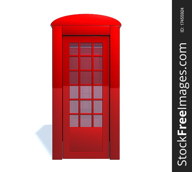 A telephone booth on white background