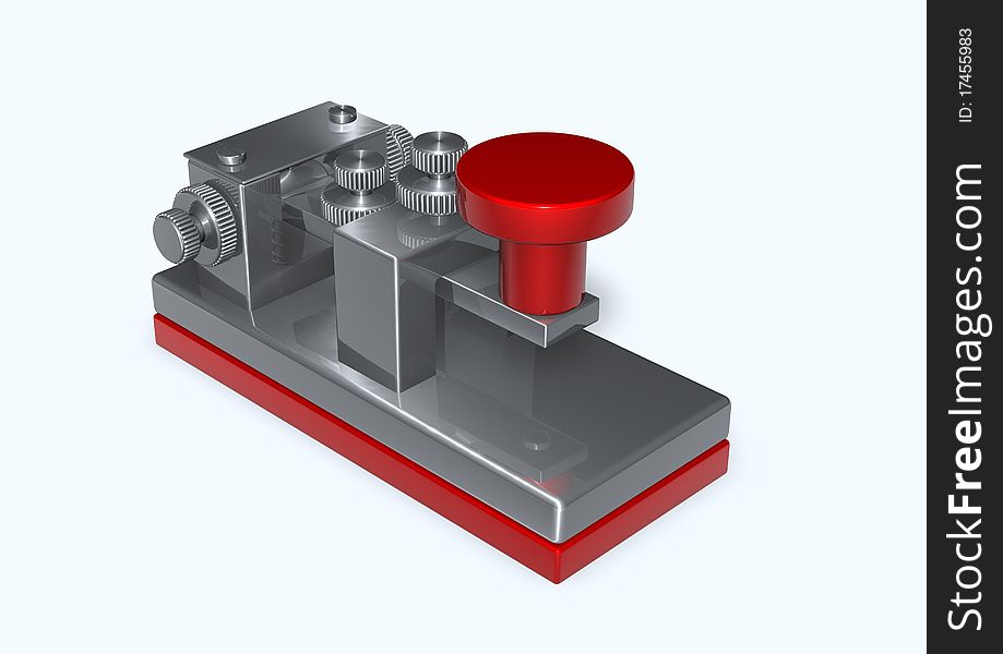 3d rendered illustration of telegraph key