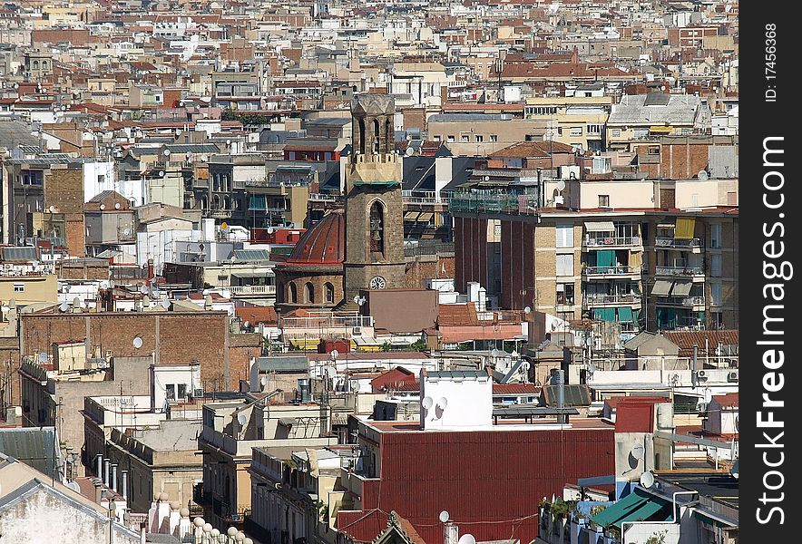 Panoramic view of Barcelona city, Spain. Panoramic view of Barcelona city, Spain.