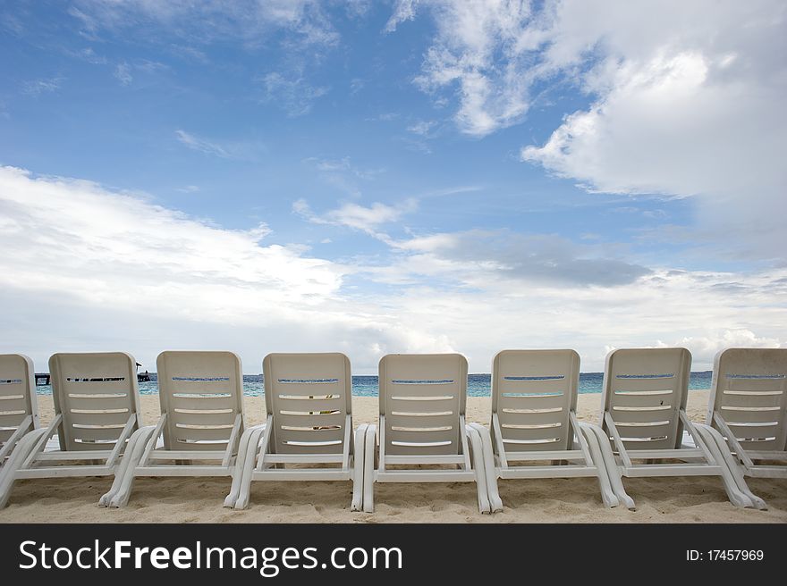 Sun loungers on the beach