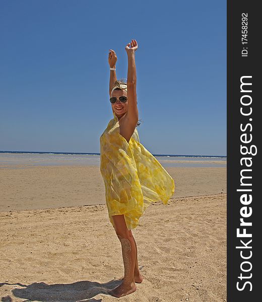 Photo young girls on a beach. Photo young girls on a beach