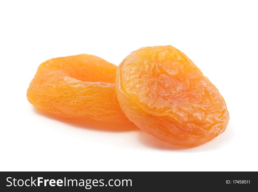 Apricots on a white background