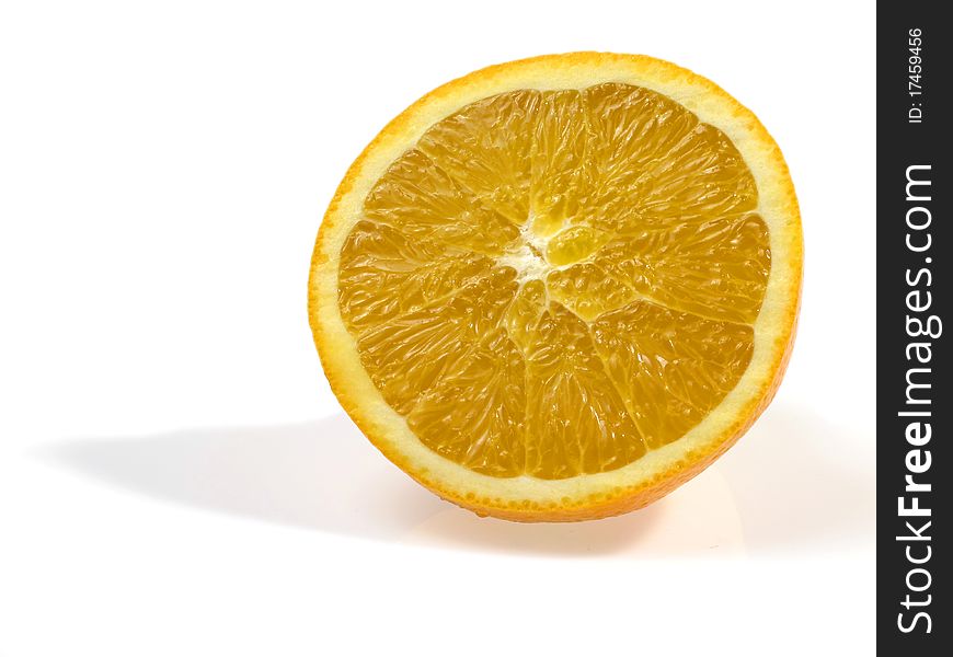 Orange with its shade on white background