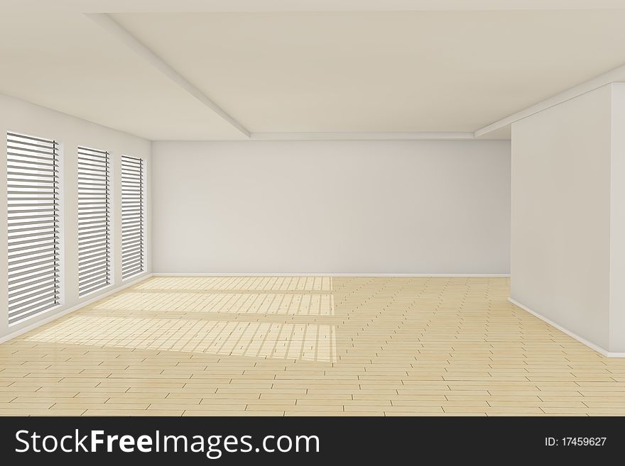 Abstract empty room 3d render