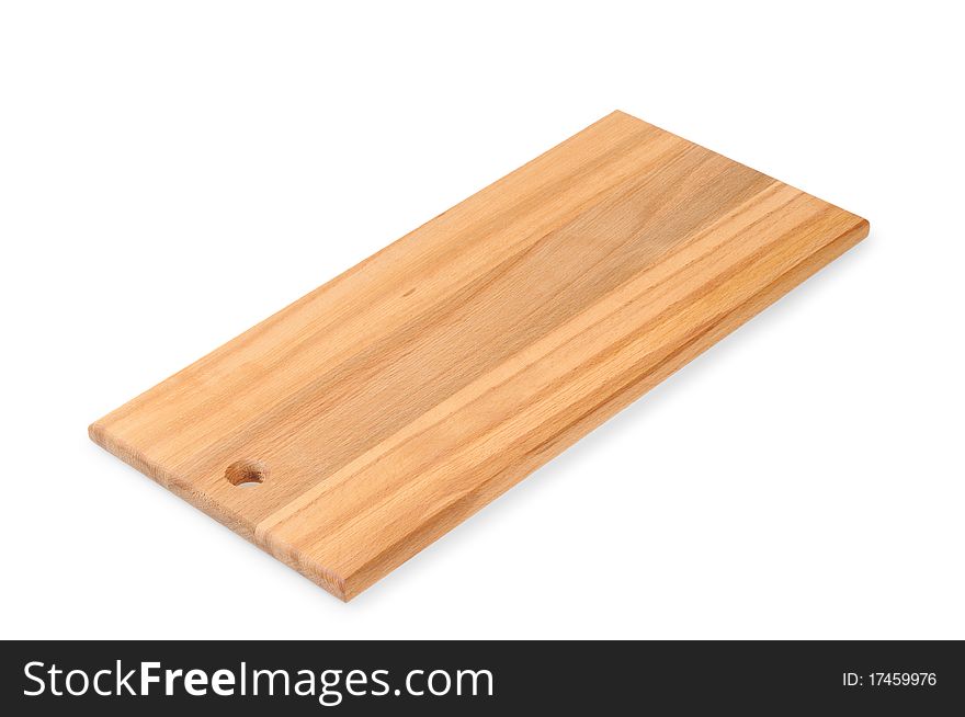 Wooden cutting board isolated on white.