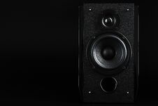 Audio Speaker System On A Black Background. Minimalistic Concept Stock Photo
