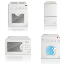 Housework Electronics Icons Stock Photography
