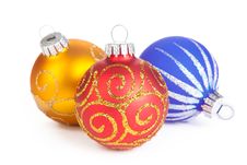 Three Christmas Ball, Isolated Stock Image Three Christmas Ball, Isolated Stock Image