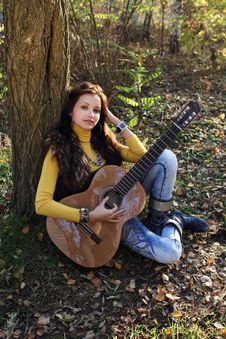 Guitar Player Girl Royalty Free Stock Photography Guitar Player Girl Royalty Free Stock Photography