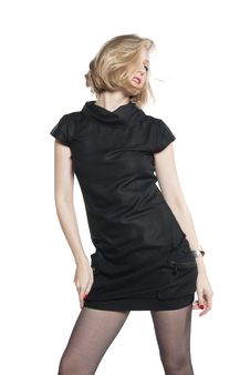 Young Attractive Woman In Black Dress Stock Image Young Attractive Woman In Black Dress Stock Image