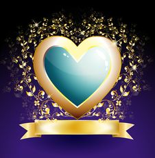 Golden Heart Royalty Free Stock Image Golden Heart Royalty Free Stock Image