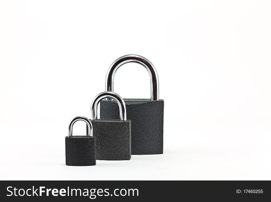 Padlocks isolated on white background