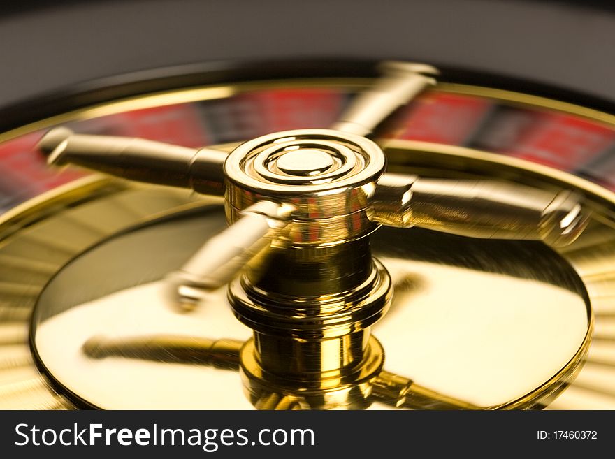 Close-up of Roulette on green background. Close-up of Roulette on green background