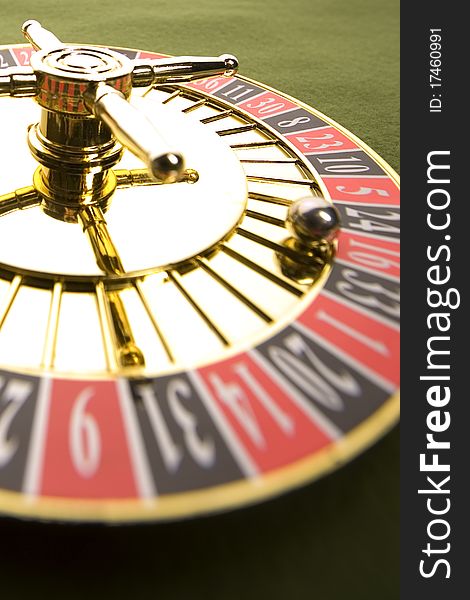 Close-up of Roulette on green background