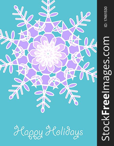 Christmas vector card with large snowflakes