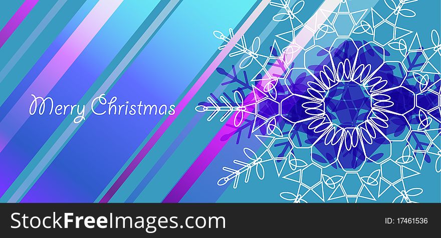 Christmas Vector Card With Snowflakes