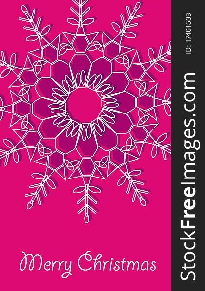 Christmas Vector Card With Snowflakes