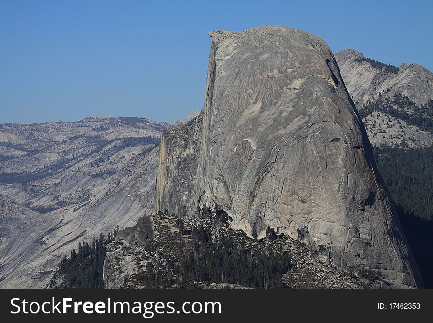 Half dome photo taken from glacier point lookout.