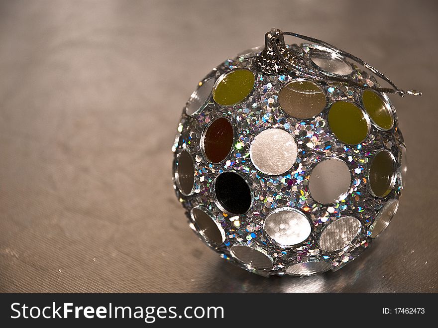 Image of a silver christmas decoration ball