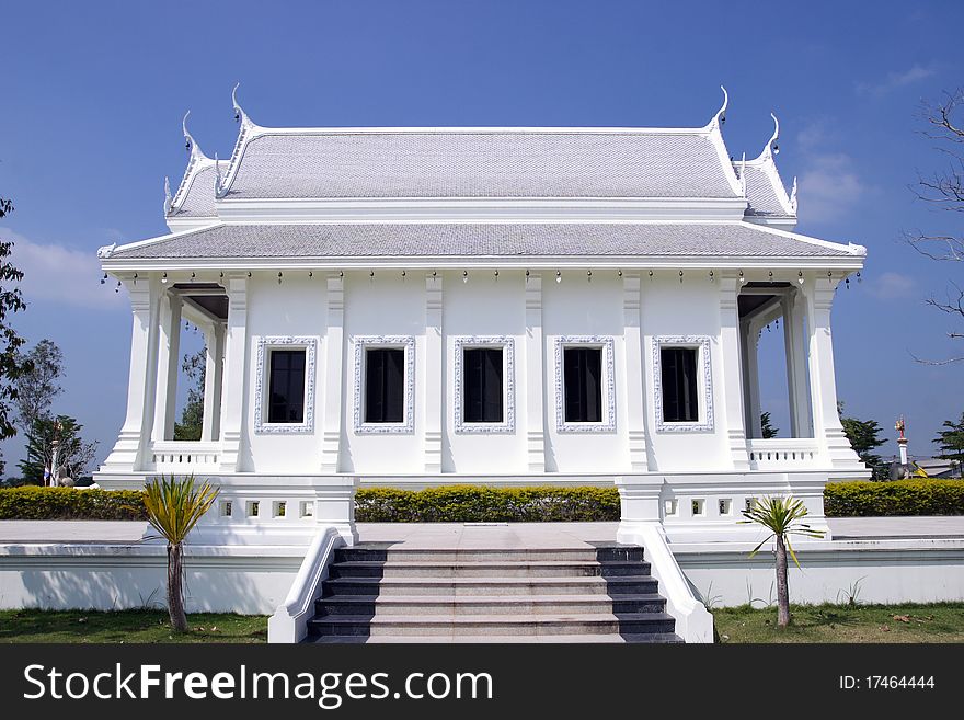 White buddhist church for worship in Thailand. White buddhist church for worship in Thailand