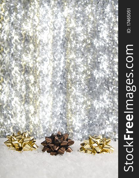 Christmas decoration against a glittering background