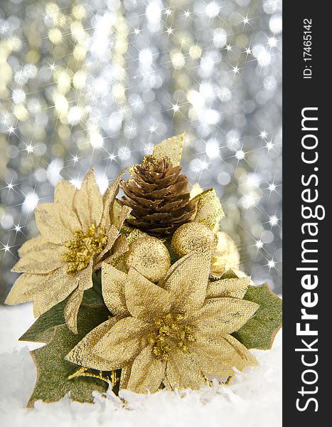 Christmas decoration against a glittering background
