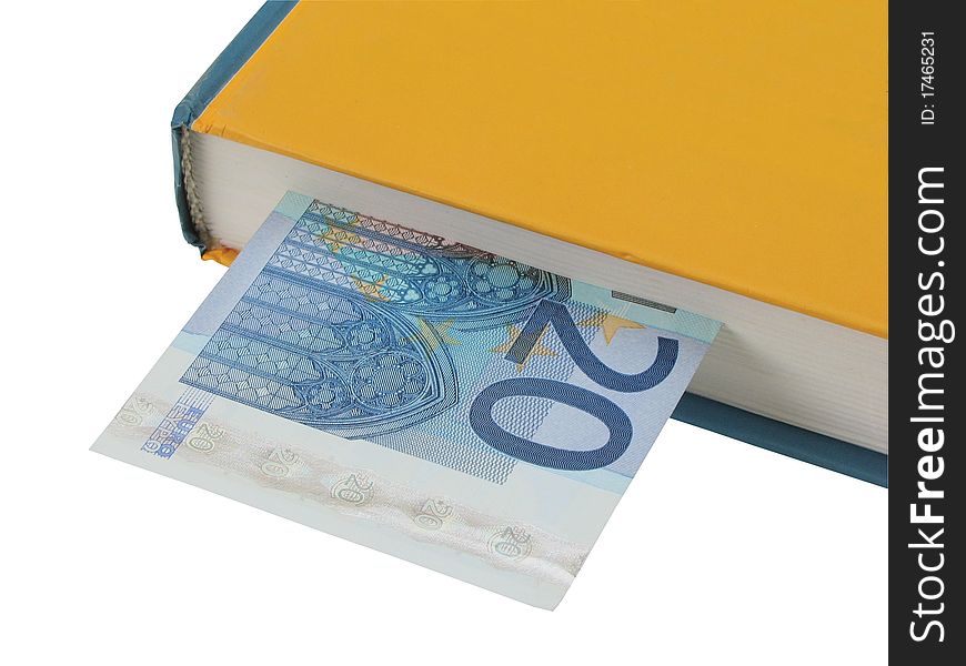 Twenty euro as a bookmark