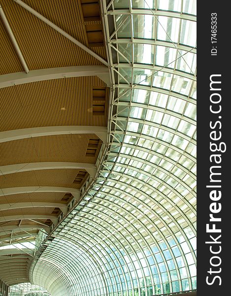 The shape of a glass ceiling for natural lighting. The shape of a glass ceiling for natural lighting