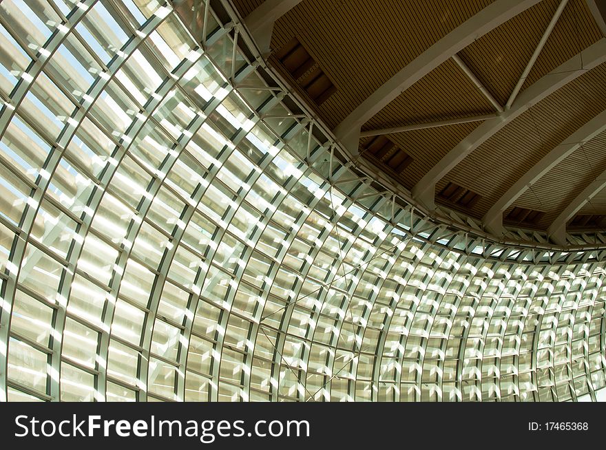 The shape of a glass ceiling for natural lighting. The shape of a glass ceiling for natural lighting