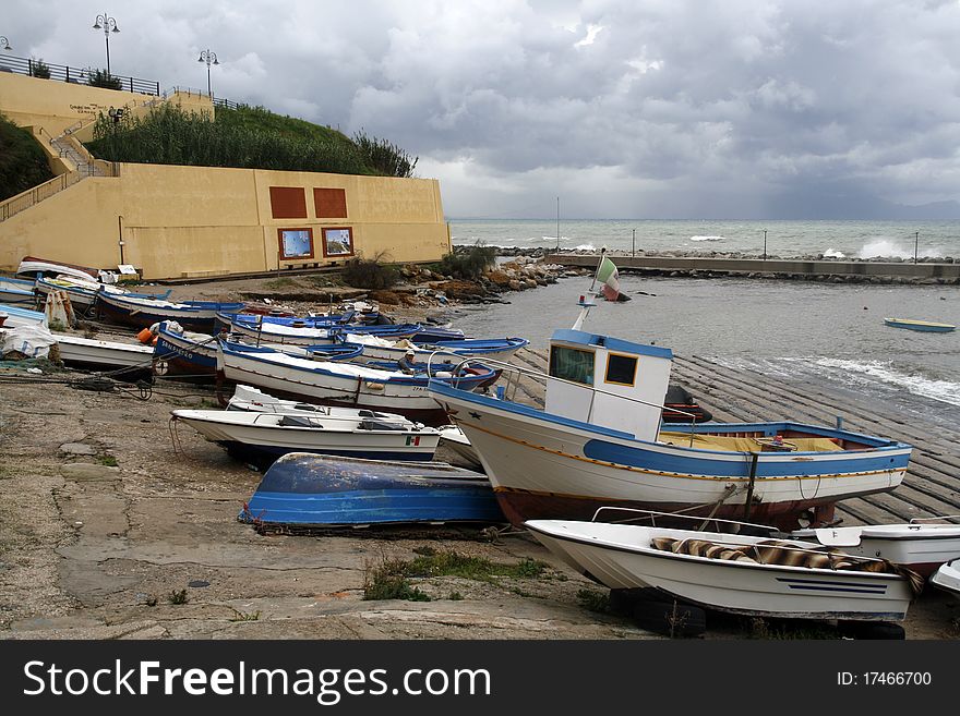 Small port in Trappeto, Sicily, Italy