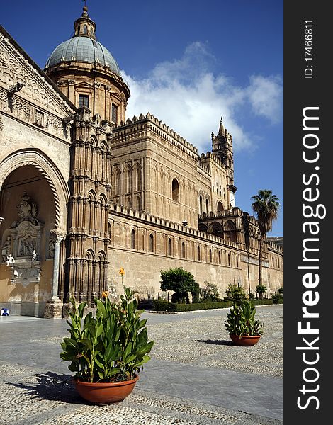 Famous Cathedral of Palermo in Sicily, Italy