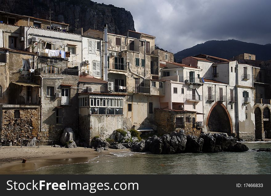 Mediterranean architecture of Cefalu, Sicily, Italy