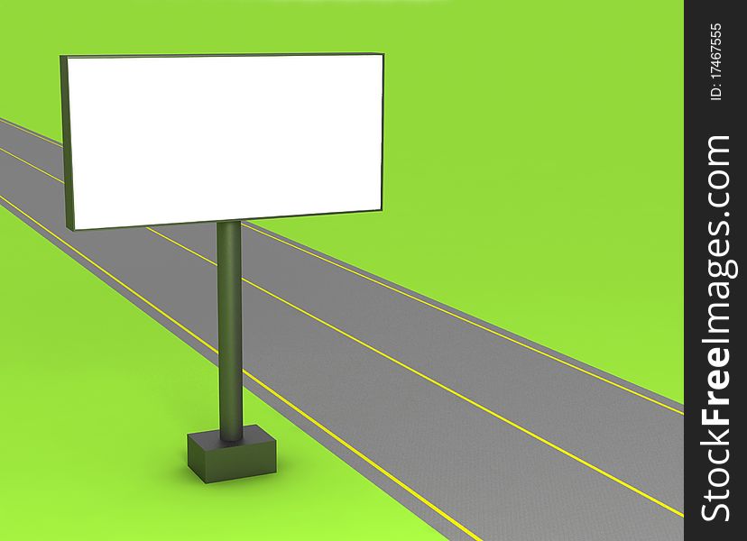 3d Blank Billboard On The Street