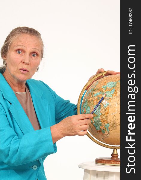 Woman with a globe