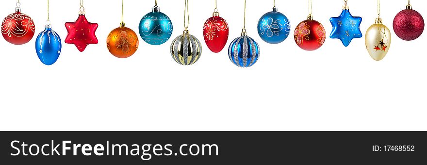 Set of Christmas balls isolated on white background